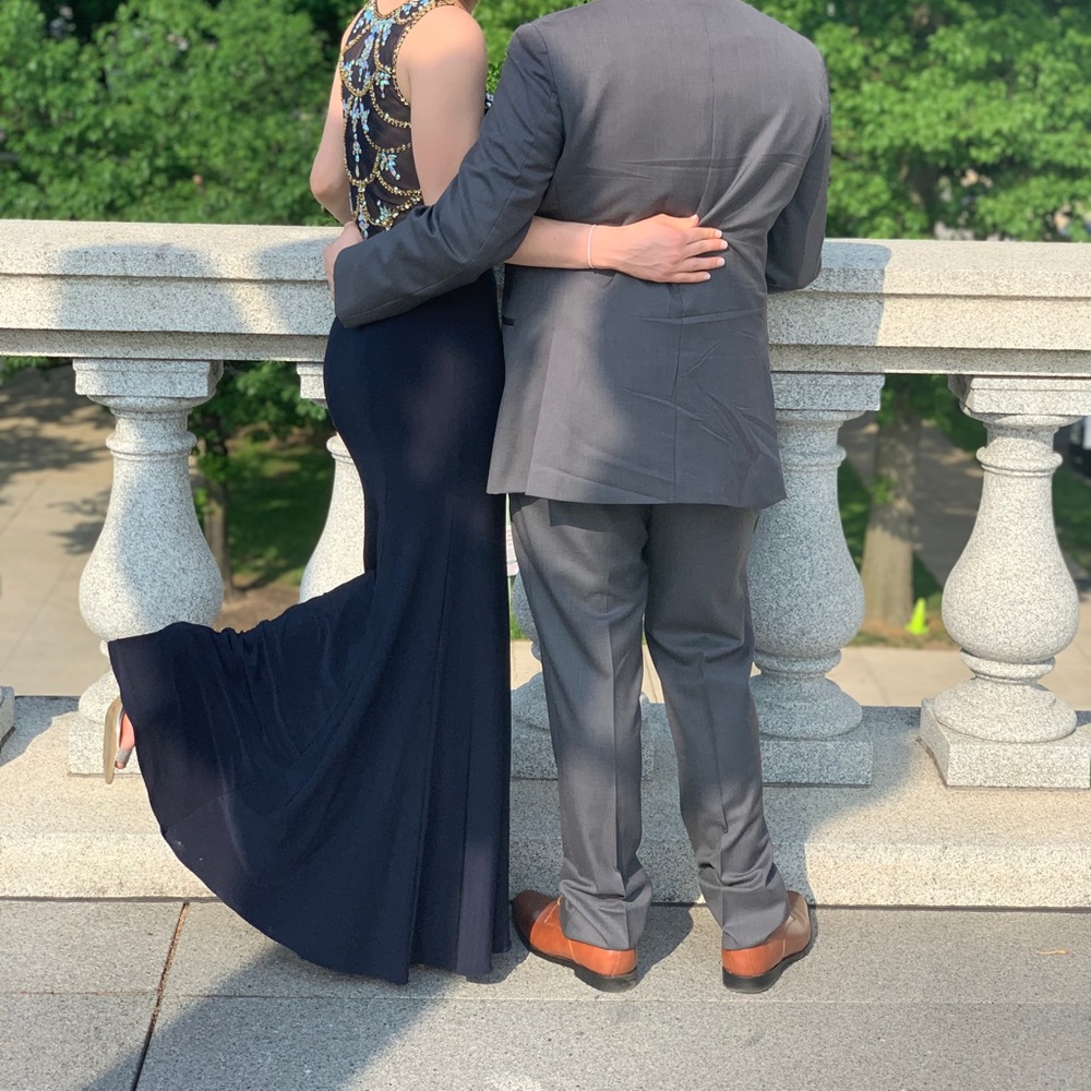 Navy with Jewels Betsy & Adam prom dress